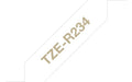 EAN 4977766801881 - Brother TZE-R234 cinta para impresora de etiquetas Oro sobre blanco imagen 1