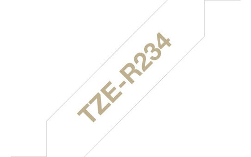 EAN 4977766801881 - Brother TZE-R234 cinta para impresora de etiquetas Oro sobre blanco imagen 1