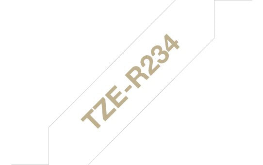 EAN 4977766801881 - Brother TZE-R234 cinta para impresora de etiquetas Oro sobre blanco imagen 1