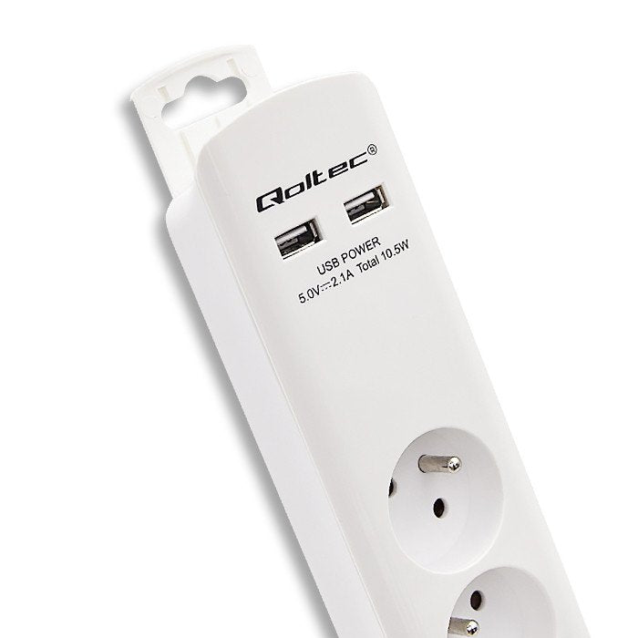 EAN 5901878502823 - Qoltec 50282 limitador de tensión Blanco 4 salidas AC 230 V 1,8 m imagen 4