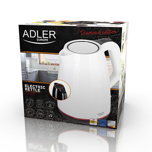 EAN 5902934831239 - Adler AD 1277 W tetera eléctrica 1,7 L 2200 W Blanco imagen 7