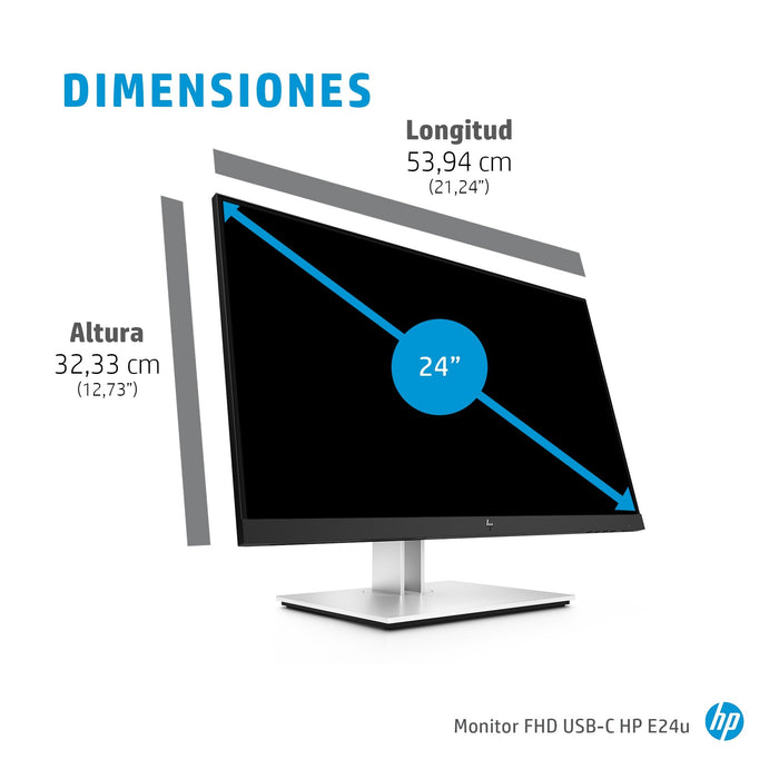 EAN 0195122123987 - HP E24u G4 pantalla para PC 60,5 cm (23.8") 1920 x 1080 Pixeles Full HD LCD Negro, Plata imagen 11