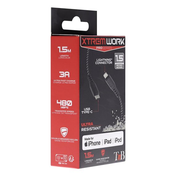 EAN 3303170103258 - T'nB XCBLTC150 cable de conector Lightning 1,5 m Negro imagen 2