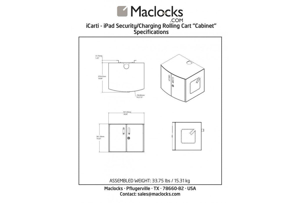 EAN 0819472020283 - Compulocks CartiPad Solo Armario de gestión y carga para dispositivos portátiles Blanco imagen 6