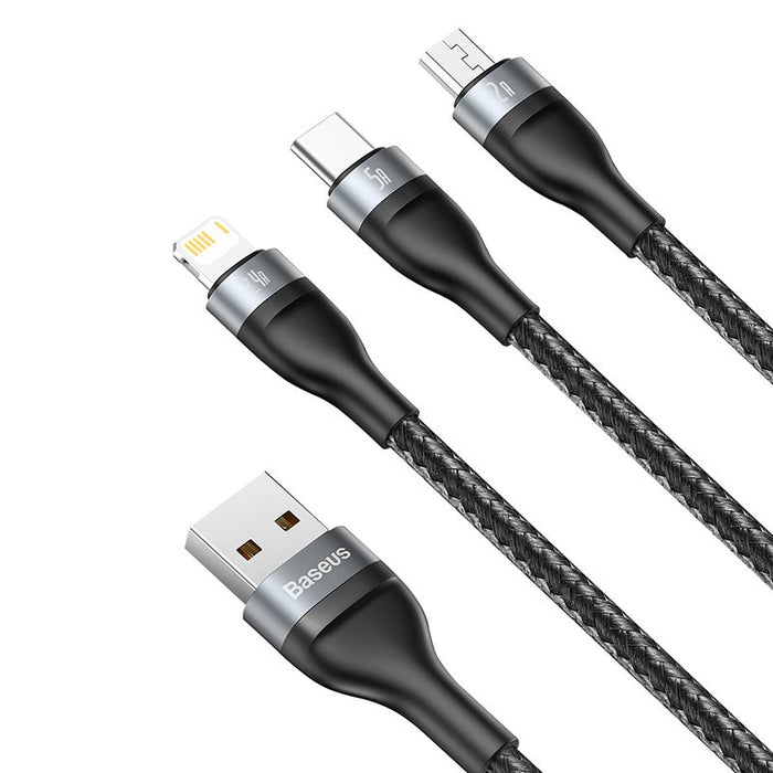 EAN 6953156229822 - Baseus Zinc Magnetic Safe cable de teléfono móvil Negro, Gris 1,2 m USB A Lightning + micro-USB B + USB C imagen 3