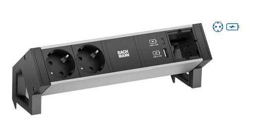 EAN 4057298084119 - Bachmann Desk 2 Alu base múltiple 2 salidas AC Interior Aluminio, Negro imagen 1