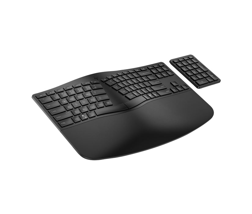 EAN 0197192179284 - HP 965 BLK Ergonomic Wireless Keyboard teclado Hogar RF Wireless + Bluetooth Negro imagen 2