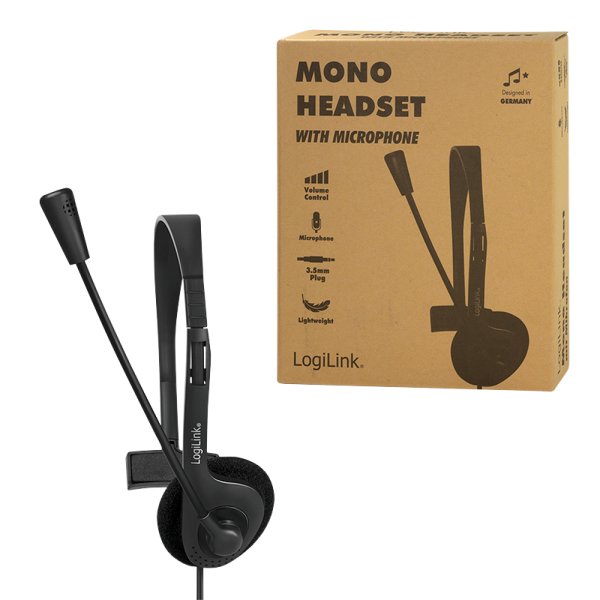 EAN 4052792064131 - LogiLink HS0054 auricular y casco Auriculares Alámbrico Diadema Oficina/Centro de llamadas Negro imagen 10