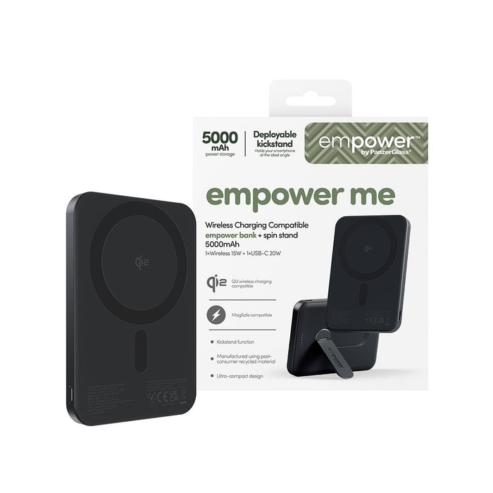 EAN 5715685028397 - PanzerGlass empower™ by ® empower™ Bank w. Spin Stand | 5000mAh | Space Black Negro imagen 2