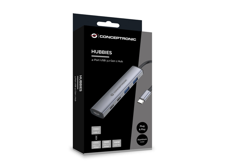 EAN 4015867244265 - Conceptronic HUBBIES22G hub de interfaz USB 3.2 Gen 1 (3.1 Gen 1) Type-C 5000 Mbit/s Gris imagen 6