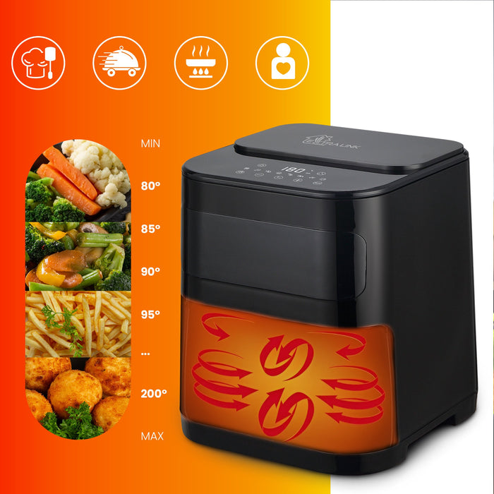 EAN 5906168634512 - Extralink HOME AIR FRYER 5.2L EU SJ-520 freidora Sencillo 5,2 L 1600 W Freidora de aire caliente Negro imagen 7