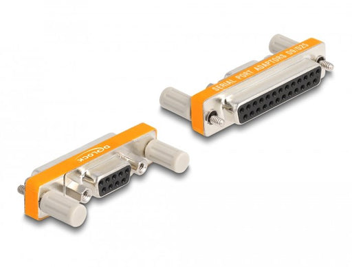 EAN 4043619669837 - DeLOCK 66983 cambiador de género para cable D-Sub 9 pin D-Sub 25 pin Naranja, Plata imagen 1