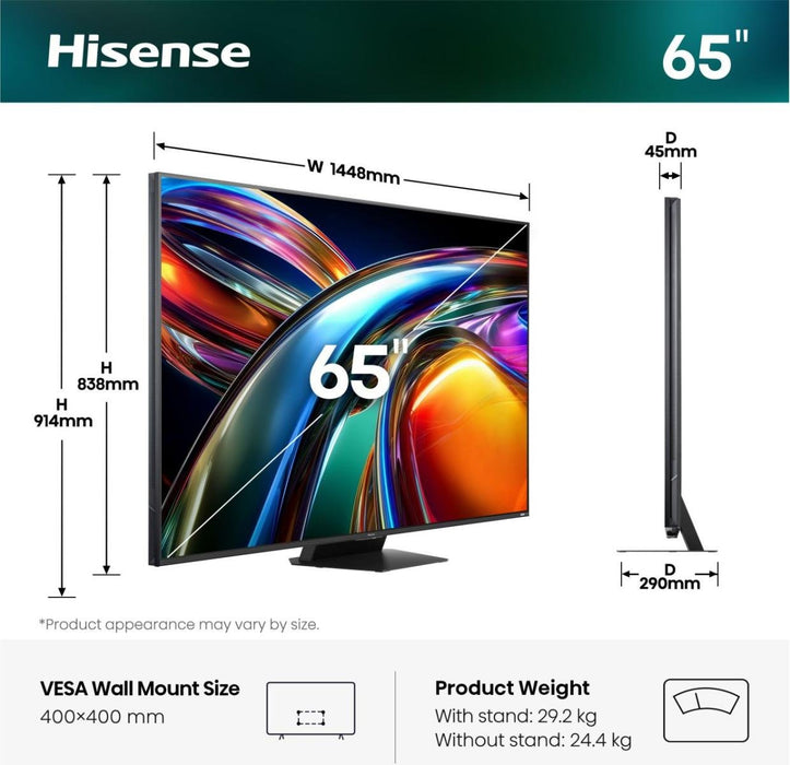 EAN 6942351436241 - Hisense 65UR9S 165,1 cm (65") 4K Ultra HD Smart TV Wifi Gris 3500 cd / m² imagen 2