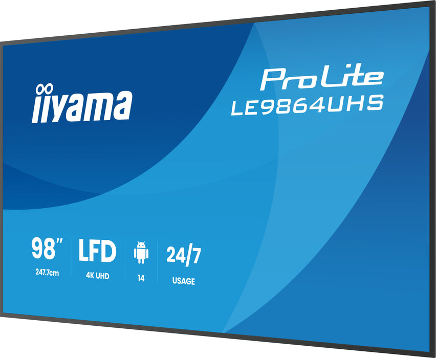 EAN 4948570125227 - iiyama LE9864UHS-B1AG pantalla de señalización Pantalla plana para señalización digital 2,49 m (98") Wifi imagen 3