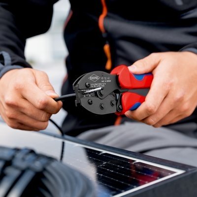 EAN 4003773092162 - Knipex 97 52 42 SB crimpadora Herramienta para prensar Azul, Rojo imagen 7