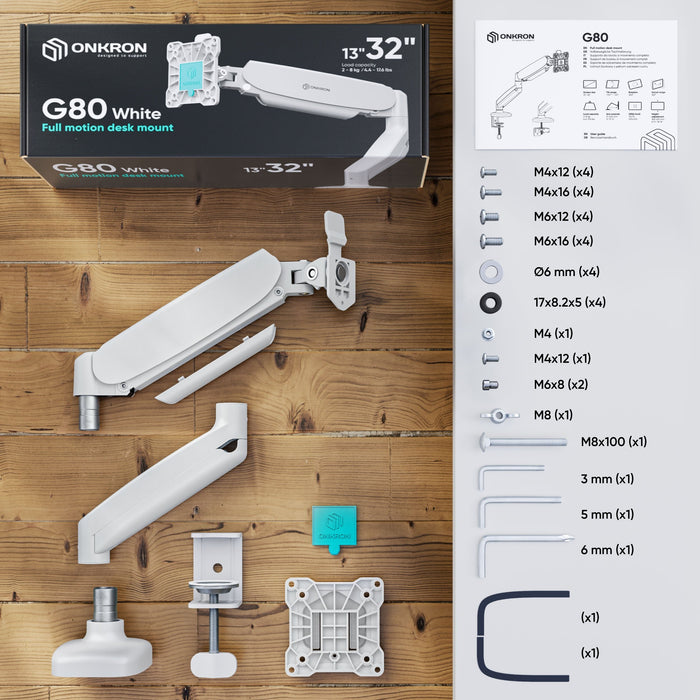 EAN 4603728440712 - ONKRON G80 81,3 cm (32") Escritorio Blanco imagen 2