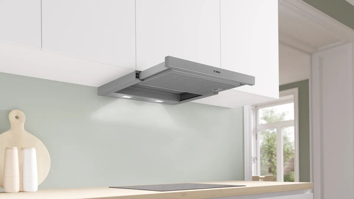 EAN 4242005538096 - Bosch Serie 2 DFM064W55 campana Semintegrada (extraíble) Metálico, Plata 394 m³/h imagen 2