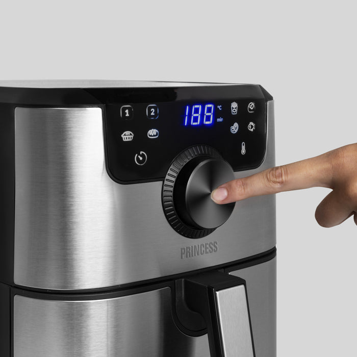 EAN 8713016091123 - Princess 182037 Sencillo 4,5 L Independiente 1500 W Freidora de aire caliente Plata imagen 23