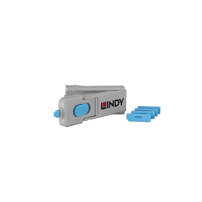 EAN 4002888403245 - Lindy 40324 bloqueador de puerto Bloqueador de puerto + clave DisplayPort Azul Acrilonitrilo butadieno es imagen 1