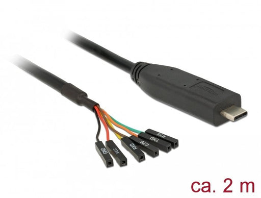 EAN 4043619639465 - DeLOCK 63946 cable de serie Negro 2 m USB 2.0 Type-C 6 x Pin pin header separate imagen 2