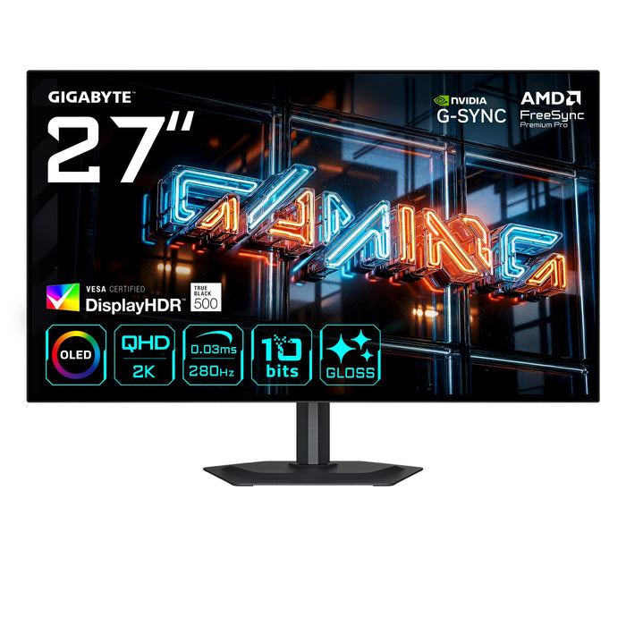 EAN 4719331876524 - GIGABYTE MO27Q28GR pantalla para PC 68,6 cm (27") 2560 x 1440 Pixeles Quad HD OLED Negro imagen 1
