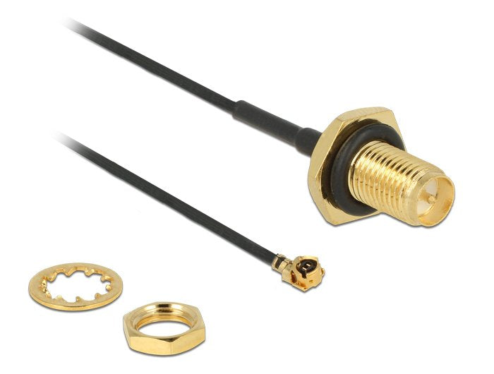 EAN 4043619895847 - DeLOCK 89584 cable coaxial RP-SMA MHF Negro, Oro imagen 1