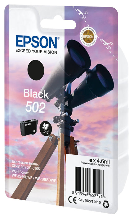 EAN 8715946652726 - Epson 502 cartucho de tinta 1 pieza(s) Original Rendimiento estándar Negro imagen 2