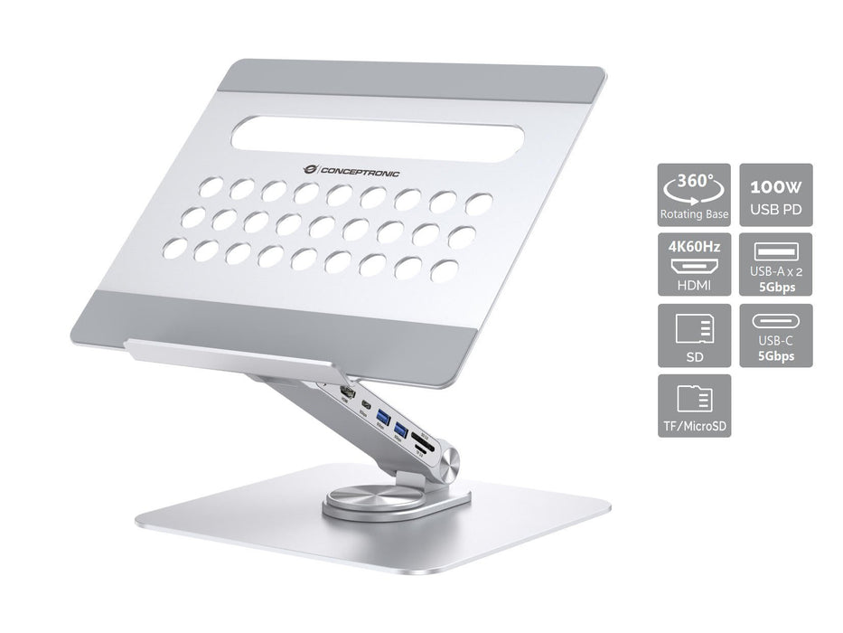 EAN 4015867236789 - Conceptronic DONN27G soporte para ordenador portátil Plata imagen 2