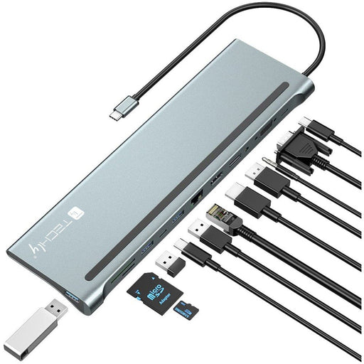 EAN 8059018365368 - Techly IUSB31C-DOCK12DPHD base para portátil y replicador de puertos Alámbrico USB 3.2 Gen 1 (3.1 Gen 1)  imagen 1