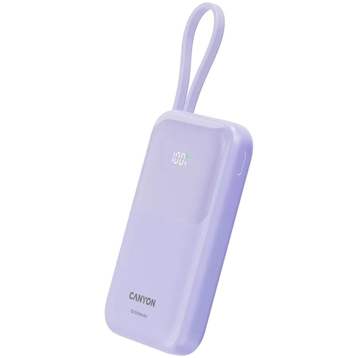 EAN 5291485017378 - Canyon power bank OnPower 101 built-in cable 10000 mAh PD22.5W Violetin Ión de litio Púrpura imagen 2