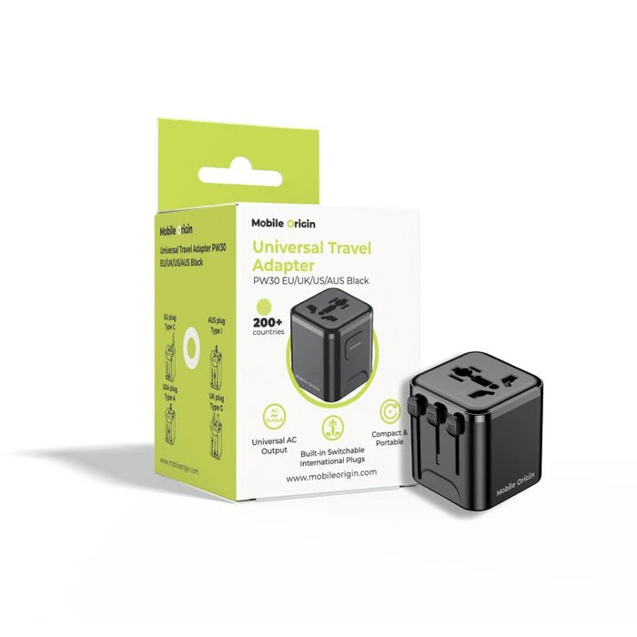 EAN 8594215996446 - Mobile Origin MO-UTRA-PW30-BLK adaptador de enchufe eléctrico Universal Negro imagen 2