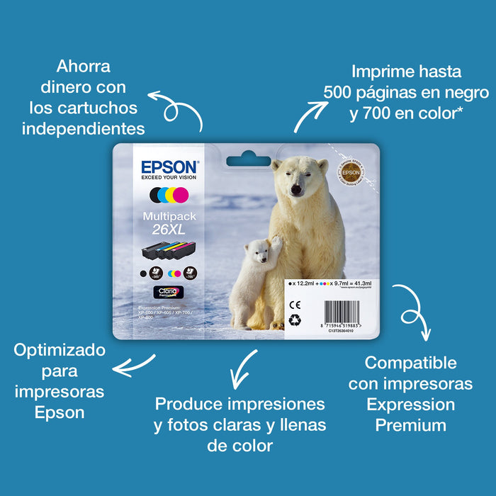 EAN 8715946625614 - Epson Polar bear C13T26134022 cartucho de tinta 1 pieza(s) Original Rendimiento estándar imagen 3