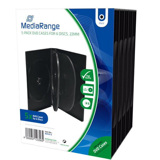 EAN 4260057123565 - MediaRange BOX35-6 funda para discos ópticos Funda de DVD 6 discos Negro imagen 1