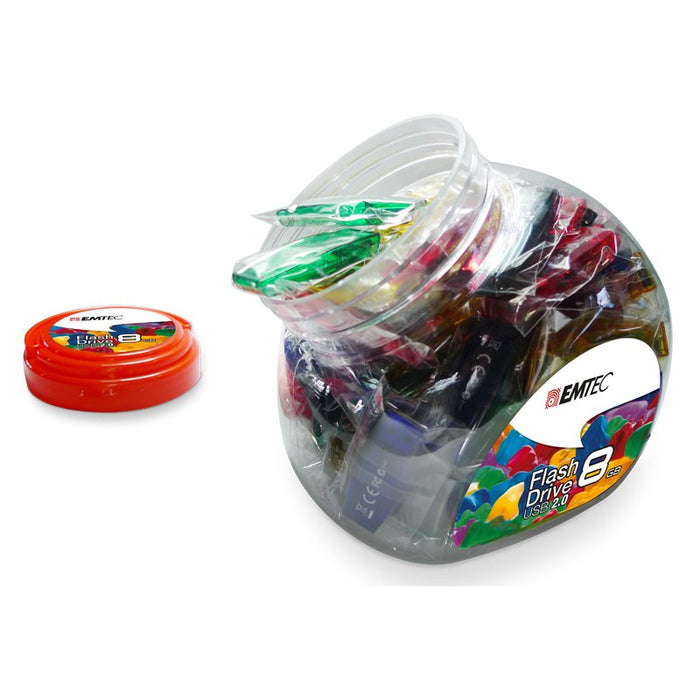 EAN 3126170122223 - Emtec C410 Color Mix - Candy Jar 2.0 unidad flash USB 8 GB USB tipo A Azul, Verde, Púrpura, Rojo, Amarill imagen 2