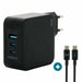 EAN 3700992530437 - Mobilis Charger 100W 2USB C 1USBA GaN cable 100W Portátil, Smartphone, Tableta Negro Corriente alterna In imagen 1