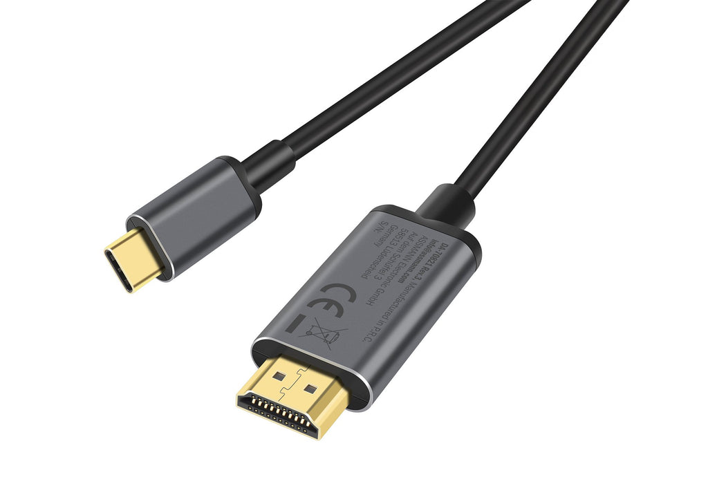 EAN 4016032465072 - Digitus DA-70821 adaptador de cable de vídeo 1,8 m USB Tipo C HDMI tipo A (Estándar) Gris imagen 2