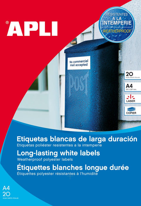 EAN 8410782121121 - APLI 12112 etiqueta de impresora Blanco Etiqueta para impresora autoadhesiva imagen 1