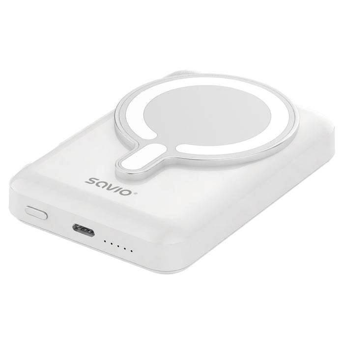 EAN 5902768707762 - Savio BA-13 batería externa 10000 mAh Cargador inalámbrico Blanco imagen 2