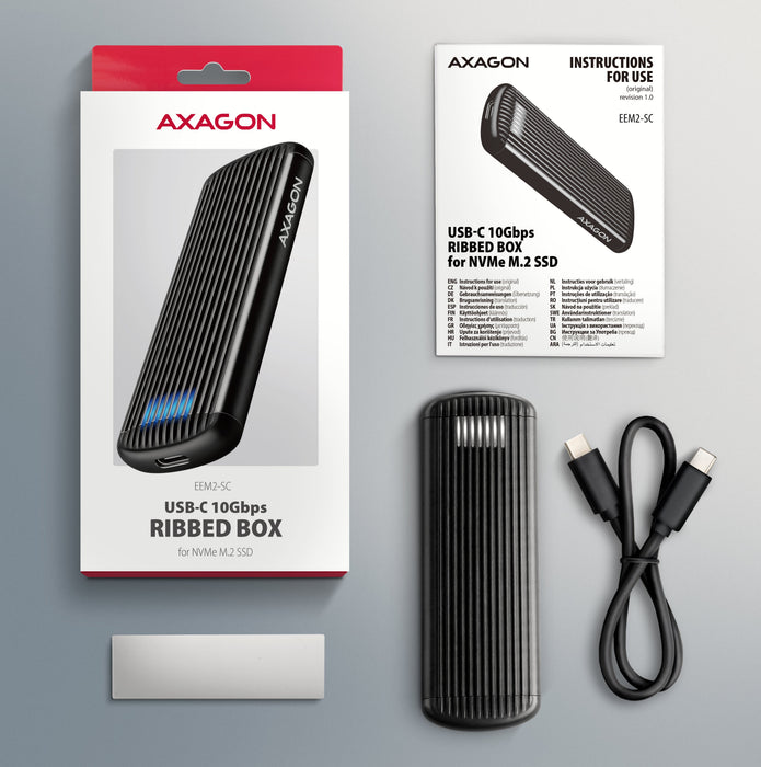 EAN 8595247909435 - Axagon Caja externa para unidad de estado sólido (SSD) Gris, Negro M.2 imagen 11