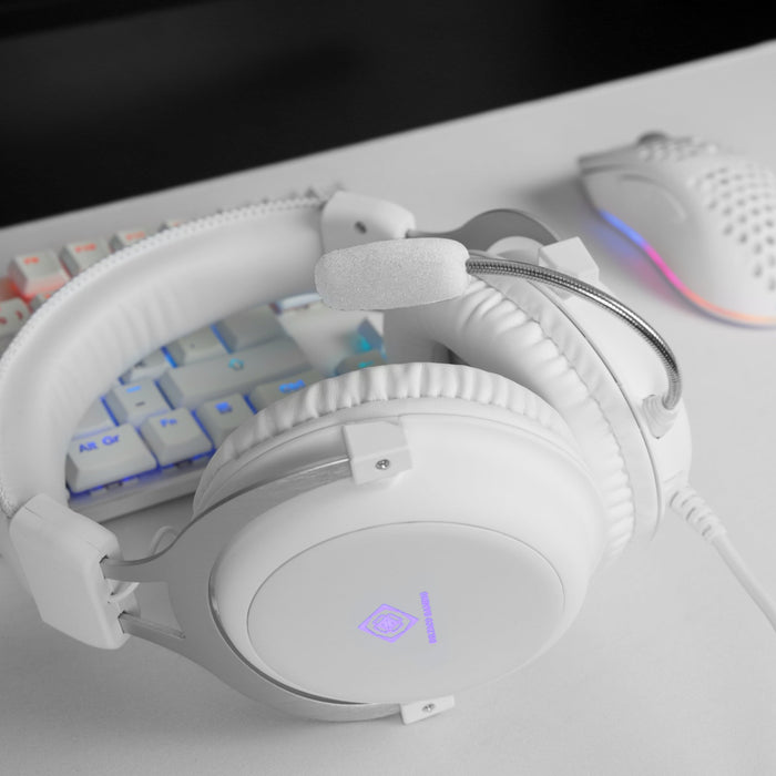 EAN 7333048047311 - Deltaco Gaming GAM-030-W auricular y casco Auriculares Alámbrico Diadema Juego USB tipo A Blanco imagen 2