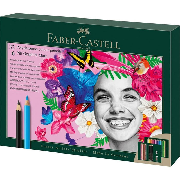 EAN 4005402100538 - Faber-Castell Polychromos & Pitt Graphite Matt Set Multicolor 38 pieza(s) imagen 1