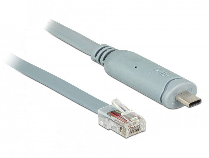 EAN 4043619898930 - DeLOCK 89893 cable de serie Gris 1 m USB 2.0 Type-C RJ45 imagen 1