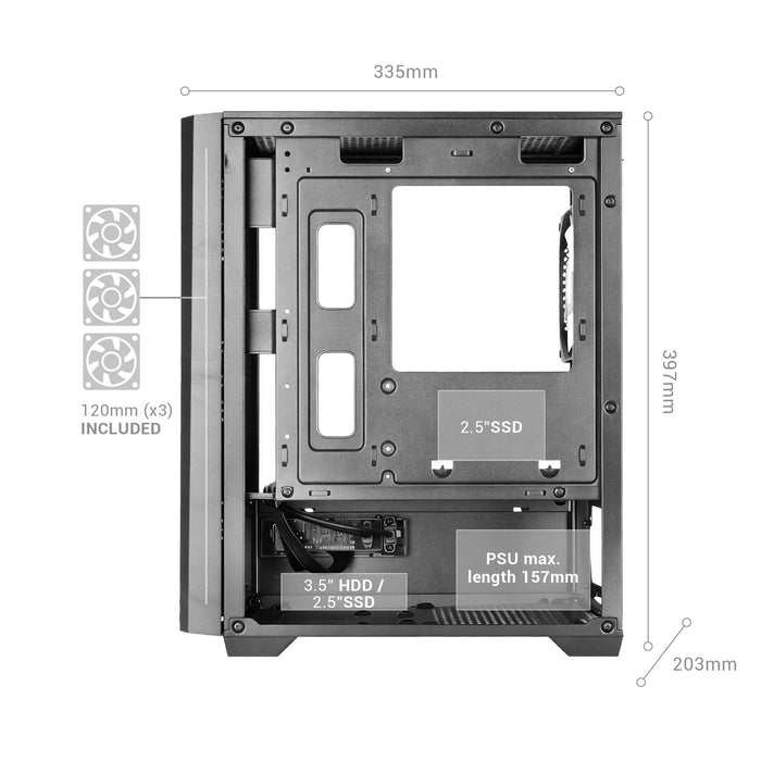 EAN 8435693114420 - Mars Gaming MCVECTORW carcasa de ordenador Mini Tower Blanco imagen 9