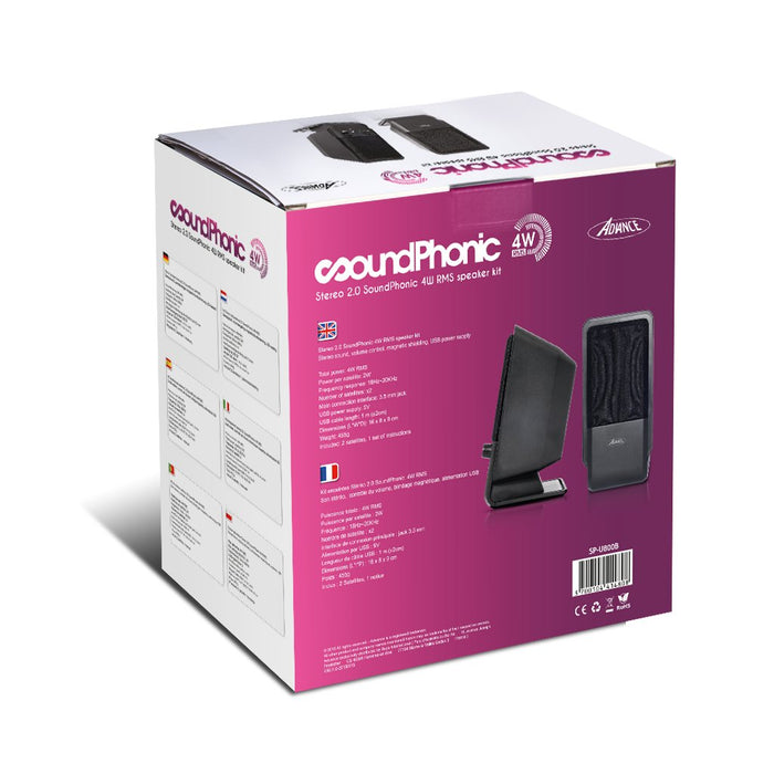 EAN 3700104414808 - ADVANCE SoundPhonic 2.0 De 2 vías Negro Alámbrico 4 W imagen 6