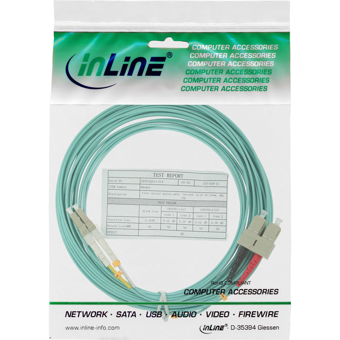 EAN 4043718130528 - InLine 88639O Cable de fibra óptica e InfiniBand 20 m 2x LC 2x SC Turquesa, Color aguamarina imagen 2