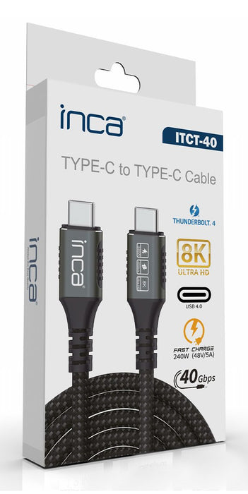 EAN 8681949015212 - Inca ITCT-40 cable USB USB4 Gen 2x2 0,8 m USB C 40 Gbit/s 240 W Negro imagen 5