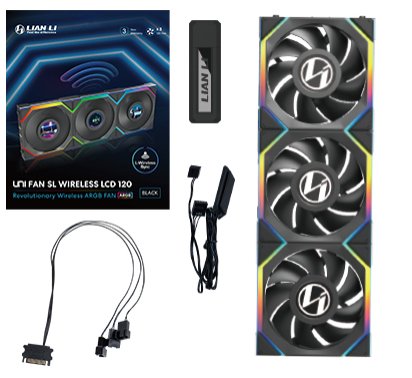 EAN 4718466016812 - Lian Li UNI FAN SL Wireless LCD 120 Carcasa del ordenador Ventilador 12 cm Negro 3 pieza(s) imagen 1
