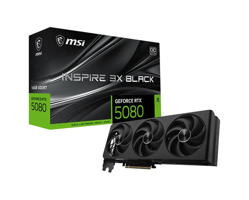EAN 4711377427913 - MSI GeForce RTX 5080 16G INSPIRE 3X OC BLACK NVIDIA 16 GB GDDR7 imagen 1
