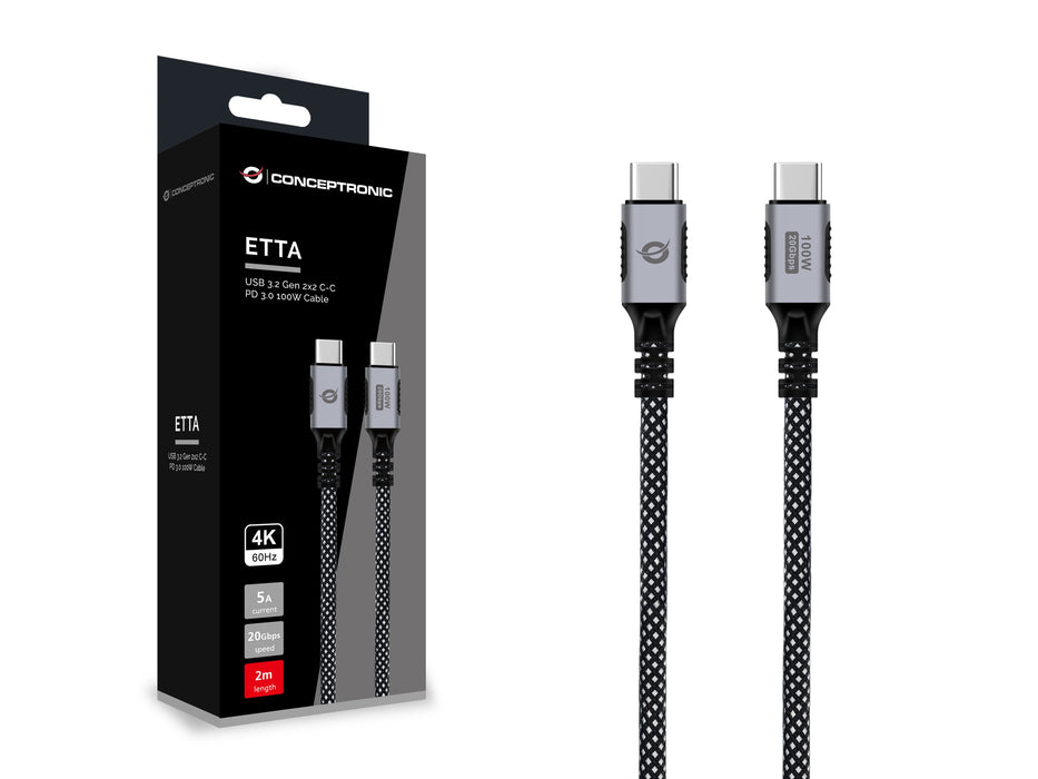 EAN 4015867241424 - Conceptronic ETTA07B20 cable USB USB 3.2 Gen 2x2 2 m USB C Negro imagen 3