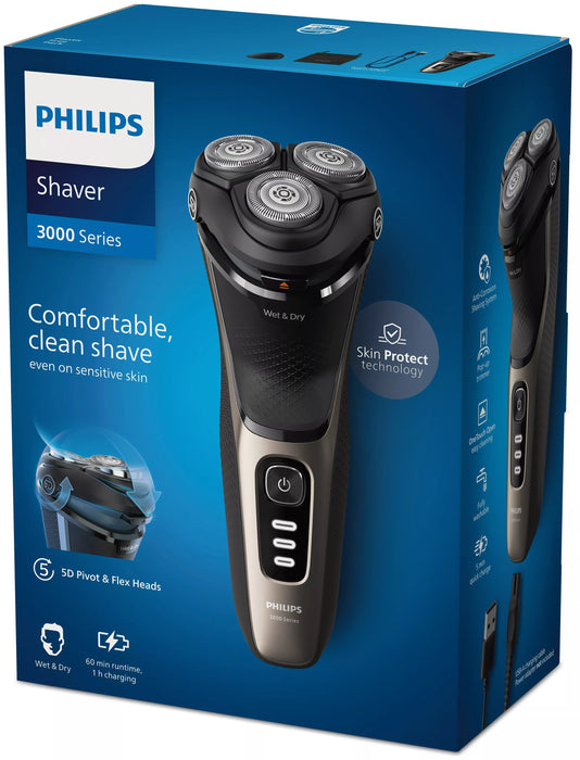 EAN 8720689018586 - Philips S3242/12 afeitadora Máquina de afeitar de rotación Recortadora Negro, Oro imagen 4